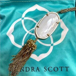Kendra Scott Gold and White Stone Necklace